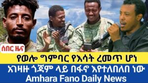 ሰበር ዜና | የወሎ ግምባር የእሳት ረመጥ ሆኗል | አገዛዙ ጎጃም ላይ በፋኖ እየተለበለበ ነው | Daily Fano News